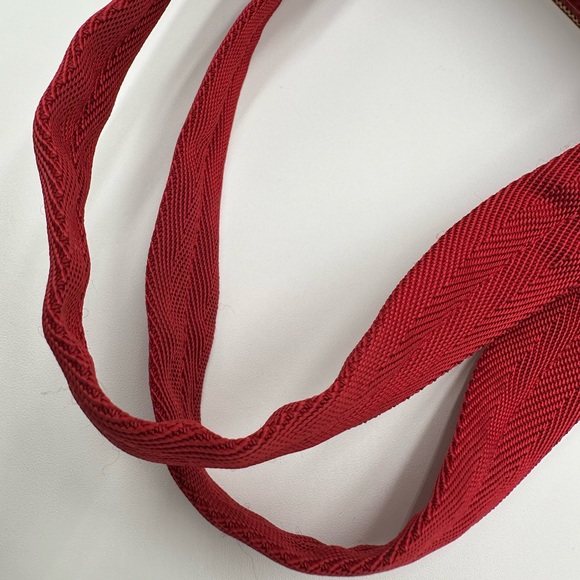 Authentic Prada Red & Beige Canvas Handbag - Picture 10 of 17